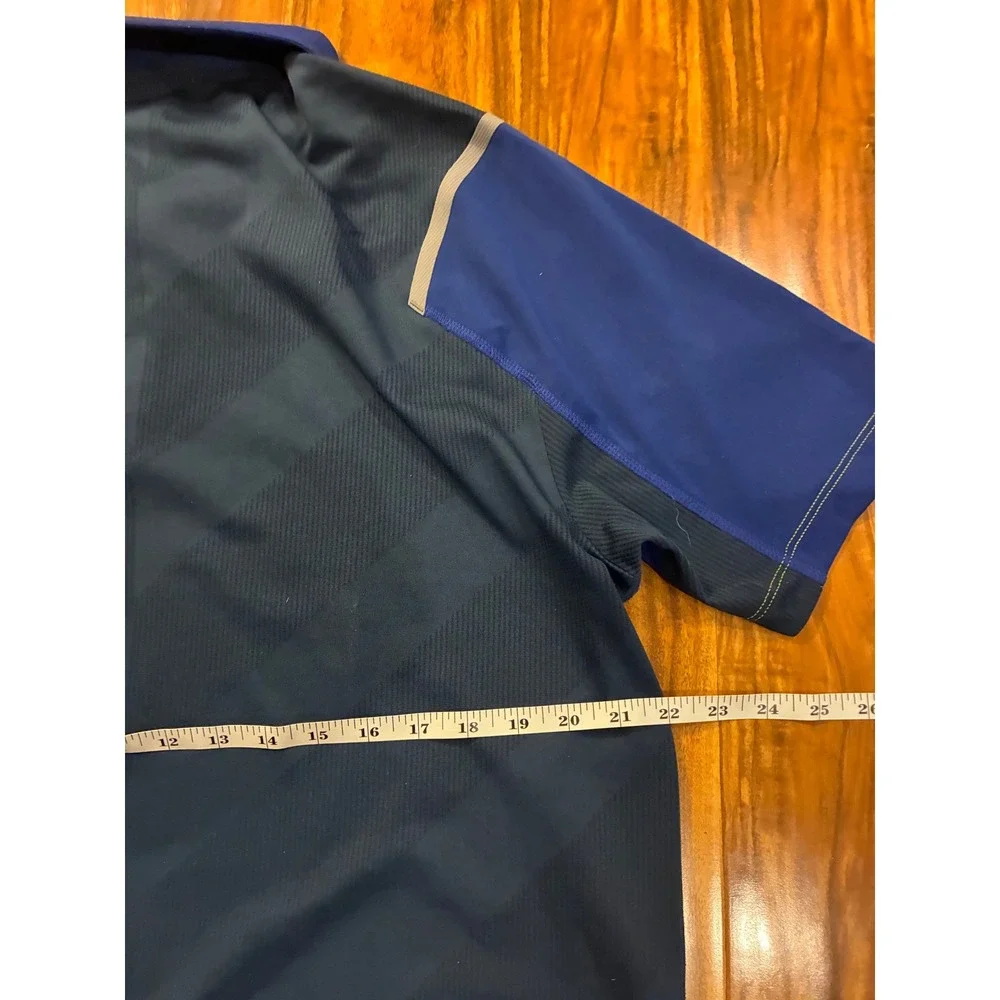 Nike Golf Tour Performance Dri-FIT Polo Shirt Mens Large Navy Blue Volt 0086‎